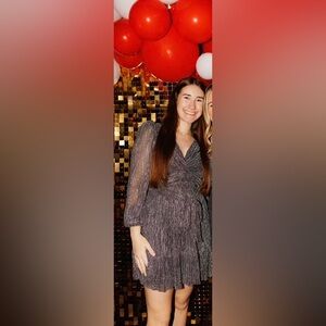 Metallic Silver Dress